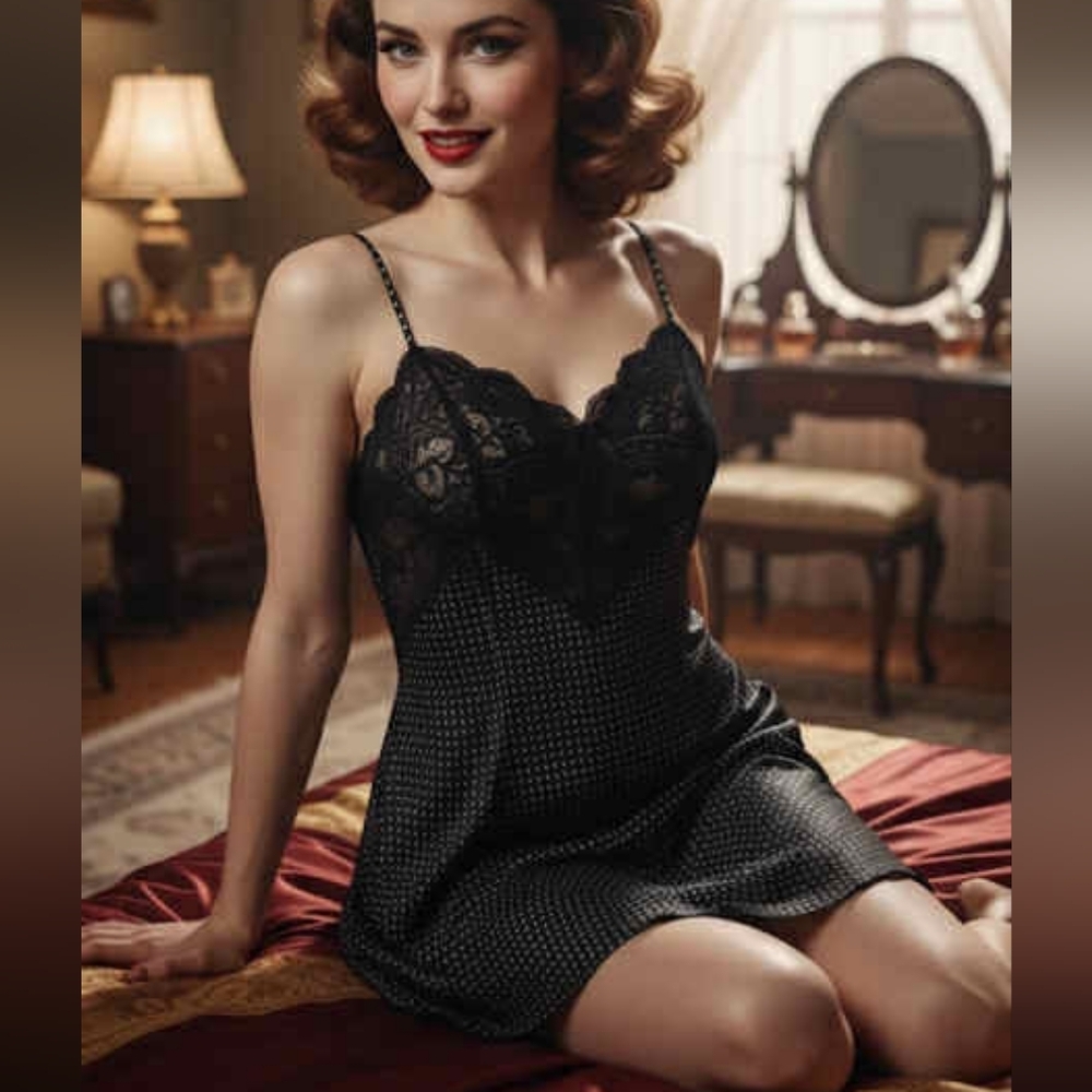 Victoria's Secret polka dot lace chemise size S
